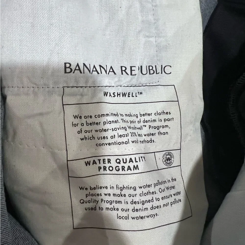 NWOT Banana Republic Men's traveler jeans taper fit size 42x34 dark wash - Picture 7 of 12